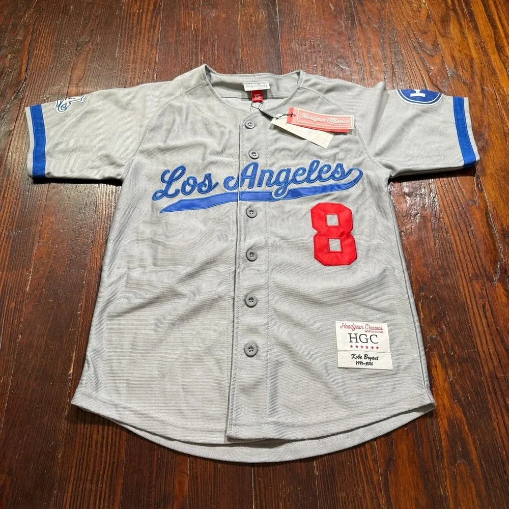 Headgear Classics Kobe Bryant Jersey Mens XS‎ Gray Los Angeles Baseball NWT